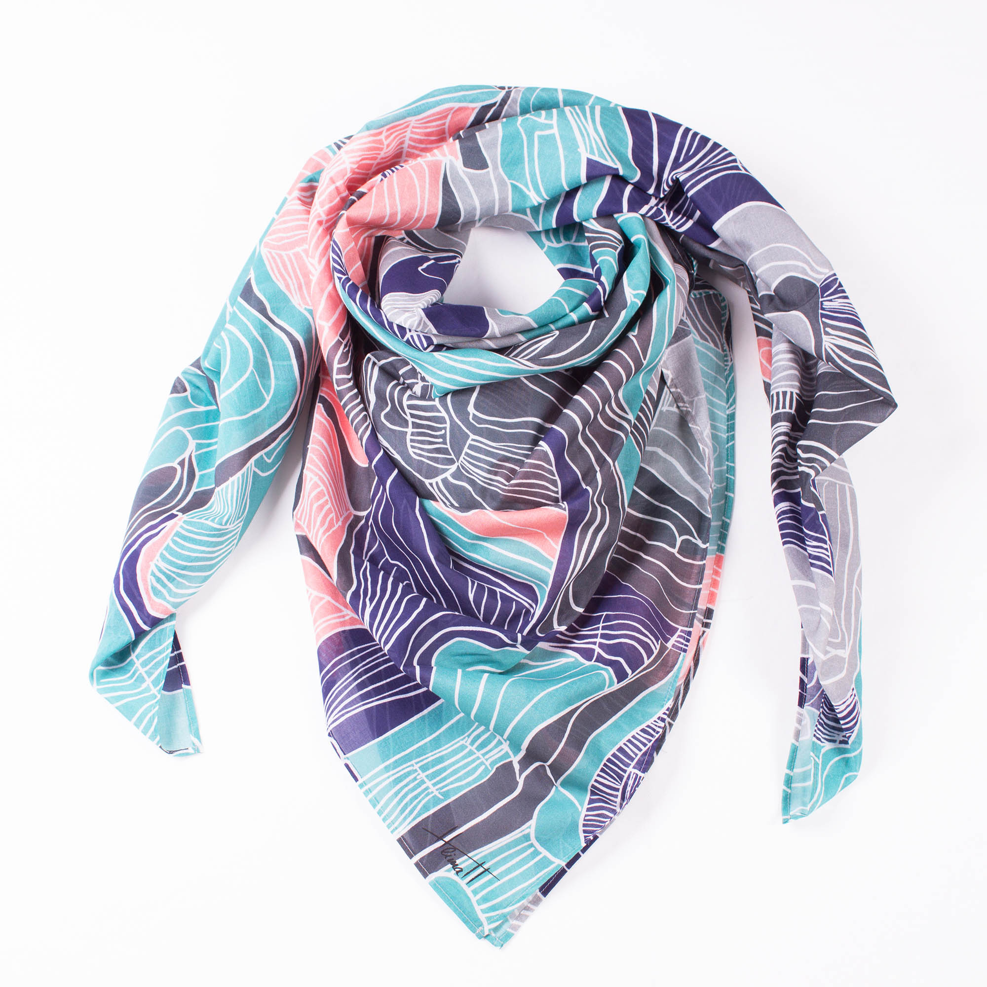 hlimah square xl sawahkrayon multi Tuch